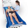 beka sina comfort shower trolley with patient and caregiver top view 3