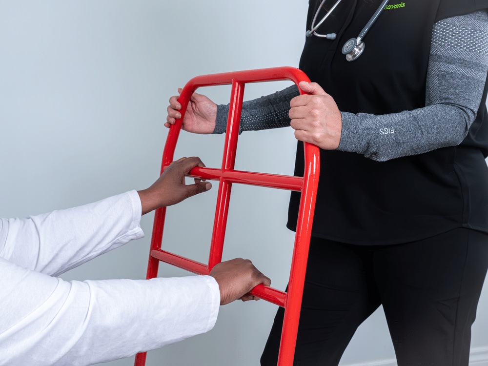 Acute Bariatric Nurse Patient Track Return Close up Ladder