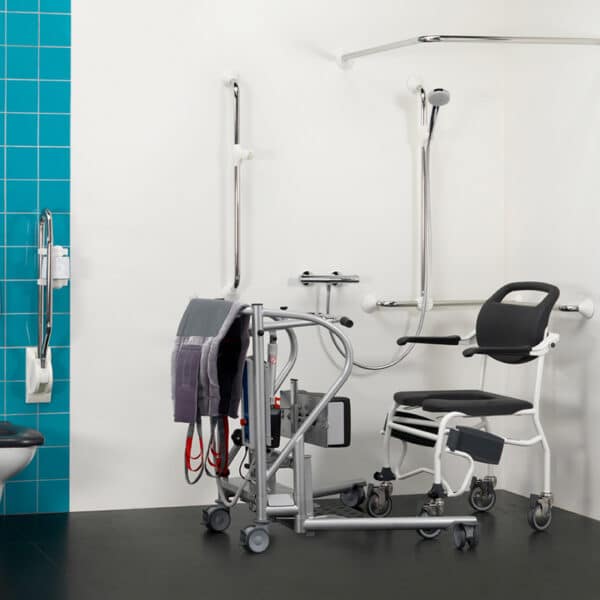 mini lift in use commode chair handicare
